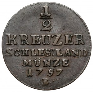 Śląsk, Fryderyk Wilhelm II, 1/2 krajcara 1797-B, Wrocław