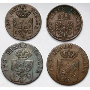Prusy, 2-3 fenigi 1833-1868 - zestaw (4szt)