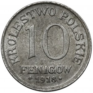 Królestwo Polskie, 10 fenigów 1918-F