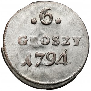 Poniatowski, 6 groszy 1794 - pierwszy typ tarczy