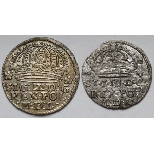 Zygmunt III Waza, Grosz Kraków 1612 i Bydgoszcz 1624 - zestaw (2szt)