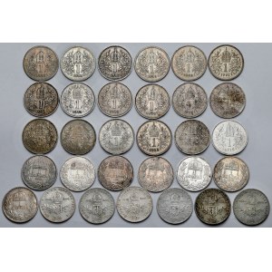 Austria i Węgry, 1 korona i 1 forint 1893-1915 - zestaw (31szt)
