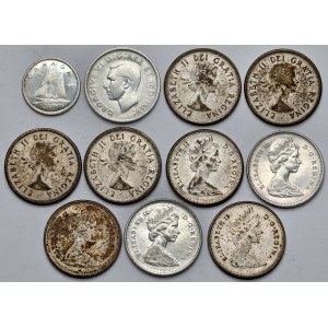Kanada, 1 - 25 centów 1943-1968 - zestaw (11szt)