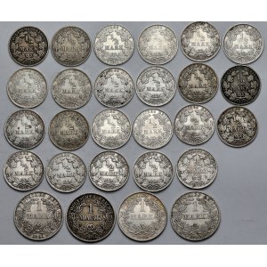 Niemcy, 1/2 - 1 marka 1903-1918 - zestaw (27szt)