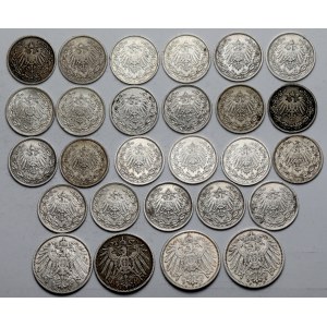Niemcy, 1/2 - 1 marka 1903-1918 - zestaw (27szt)