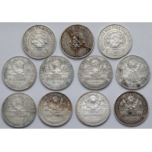 RFSRR / ZSRR, 50 kopiejek i Połtinnik 1922-1926 - zestaw (11szt)