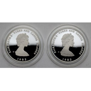 Wyspy Turks i Caicos, 10 koron 1982 - zestaw (2szt)
