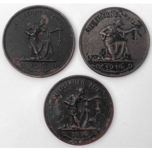 Niemcy, Medale 1916 - In Eiserner Zeit - zestaw (3szt)