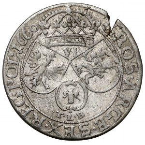 Jan II Kazimierz, Szóstak Kraków 1660 TLB - Ilustrowany