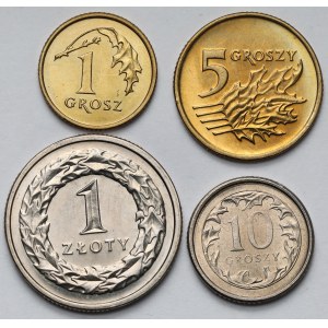1-10 groszy i 1 złoty 1993 - zestaw (4szt)