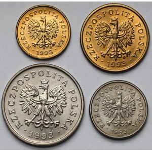 1-10 groszy i 1 złoty 1993 - zestaw (4szt)