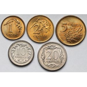 1-20 groszy 1990 - zestaw (5szt)