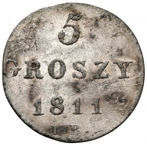 Księstwo Warszawskie, 5 groszy 1811 IB - data szeroko