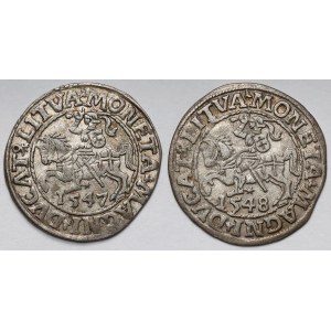 Zygmunt II August, Półgrosz Wilno 1547-1548 - zestaw (2szt)