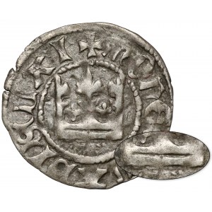 Władysław II Jagiełło, Półgrosz Kraków - typ 11 - bez znaku - RZADKA korona