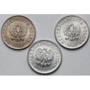 50 groszy 1949-1957 - zestaw (3szt)