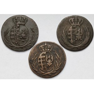 Księstwo Warszawskie, 1 grosz 1810-1814 - zestaw (3szt)