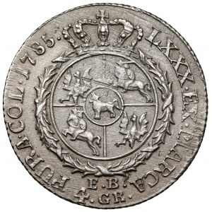 Poniatowski, Złotówka 1785 EB - bez wstęgi