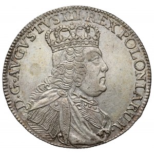 August III Sas, Ort Lipsk 1754 EC - wąska głowa, owalny