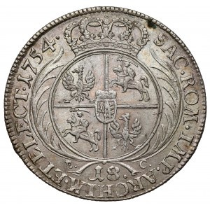 August III Sas, Ort Lipsk 1754 EC - wąska głowa, owalny