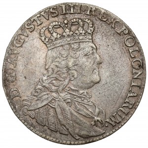 August III Sas, Ort Lipsk 1755 EC - wąskie popiersie - rzadki