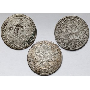 Jan II Kazimierz, Szóstaki 1661-1666 - zestaw (3szt)