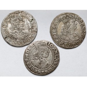 Jan II Kazimierz, Szóstaki 1663-1667 - zestaw (3szt)