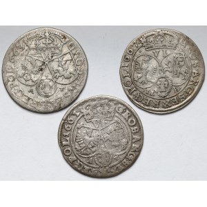 Jan II Kazimierz, Szóstaki 1663-1667 - zestaw (3szt)