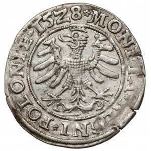 Zygmunt I Stary, Grosz Kraków 1528 - PEREŁKI na obręczy