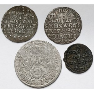 Zygmunt III Waza do Augusta III Sasa, od Szeląga do Szóstaka - zestaw (4szt)