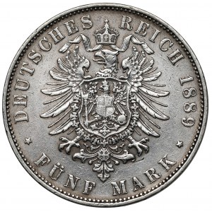 Saksonia, 5 marek 1889-E, Muldenhütten - rzadki rocznik