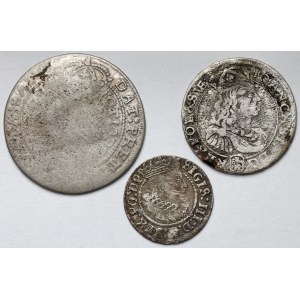 Zygmunt III Waza i Jan II Kazimierz, Grosz 1625, Szóstak 1667 i Tymf - zestaw (3szt)
