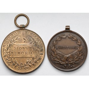 Austro-Węgry, Medal jubileuszowy 50-lecia panowania cesarza 1898 i za Odwagę - zestaw (2szt)