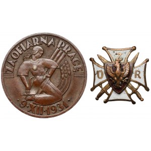II RP, Odznaka, Związek Oficerów Rezerwy i II Powszechny Spis Ludności 1931 - zestaw (2szt)