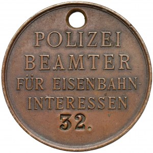 Niemcy, Elberfeld, Odznaka policyjna bez daty (ok. 1850) - nr. 32 - rzadka
