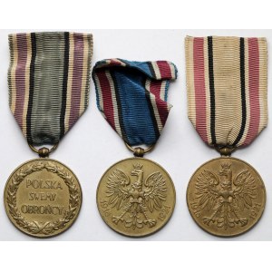 II RP, Medal Polska Swemu Obrońcy 1918-1921 - zestaw (3szt)