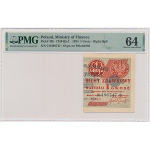 1 grosz 1924 - CO❉ - prawa połowa
