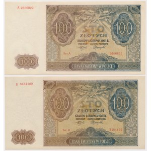 100 złotych 1941 - Ser.A i D - zestaw (2szt)