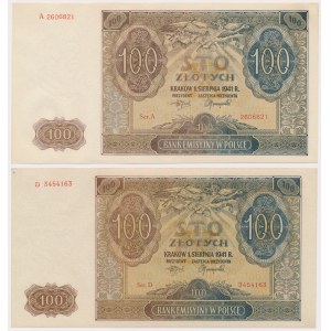 100 złotych 1941 - Ser.A i D - zestaw (2szt)