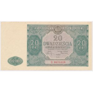20 złotych 1946 - D - duża litera