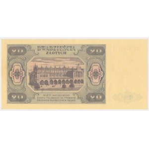 20 złotych 1948 - HM 9701... papier PLASTYFIKOWANY kremowy