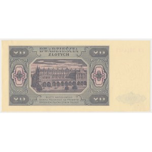 20 złotych 1948 - FW - prążkowany papier