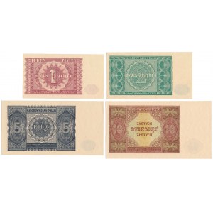 Zestaw od 1 do 10 zł 1946 (4szt)
