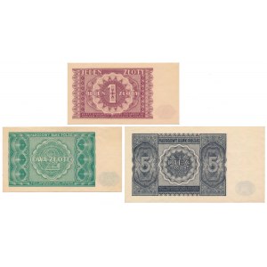 Zestaw 1, 2 i 5 zł 1946 (3szt)