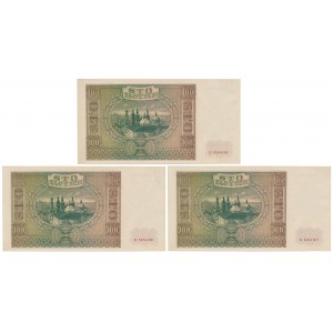 100 złotych 1941 - Ser.D - kolejne numery 3454165... 167 (3szt)