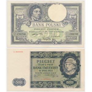 500 zł 1919 i 1940 - zestaw (2szt)