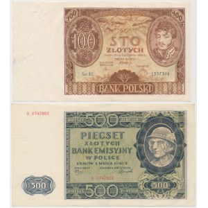 100 zł 1934 i 500 zł 1940 - zestaw (2szt)
