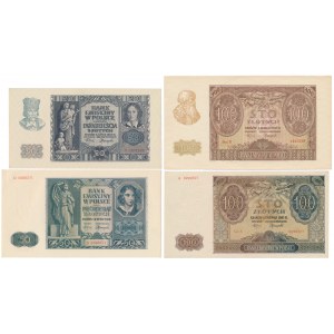 Zestaw 20 i 100 zł 1940 + 50 i 100 zł 1941 (4szt)