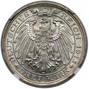 Prusy, 3 marki 1915-A, Berlin - przyłączenie Mansfeld do Prus - rzadkie