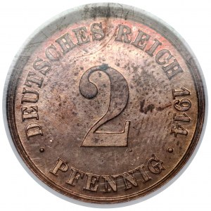 Prusy, 2 fenigi 1914-J, Hamburg - LUSTRZANE